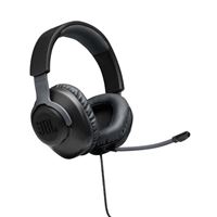 JBL Quantum 100 Wired Gaming Headset; Detachable Microphone Memory Foam Ear Cups - Black
