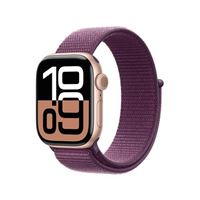 Apple Watch Series 10 GPS 42mm Rose gold Aluminum Case with Plum Cloud Sport Loop