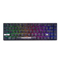 Teclado mecánico Higround Basecamp 65% con cable RGB - Black Ice - Lubed White Flame Linear Switch