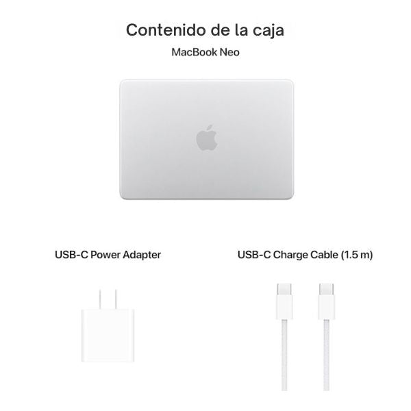 Laptop Apple MacBook Neo 13 MHFC4LL/A Pantalla 13" - A18 Pro - 8GB Memoria - 512GB SSD - 5-Core GPU - Silver