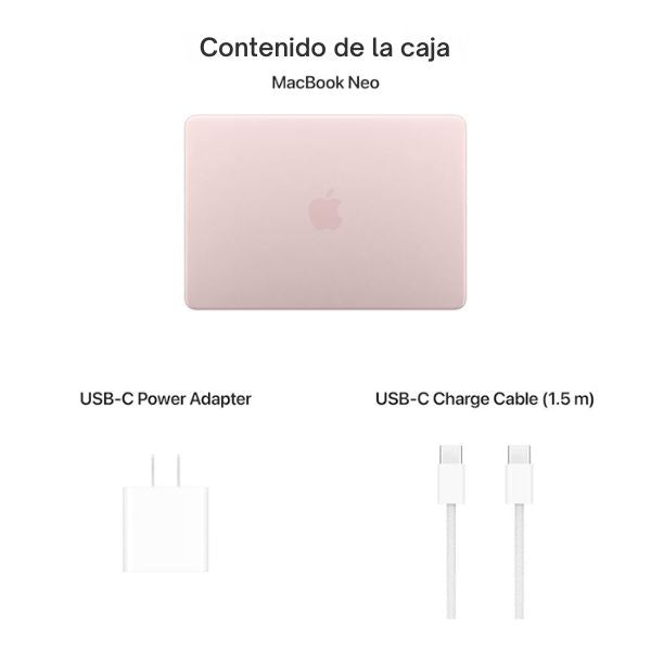 Laptop Apple MacBook Neo 13 MHFH4LL/A Pantalla 13" - A18 Pro - 8GB Memoria - 256GB SSD - 5-Core GPU - Blush