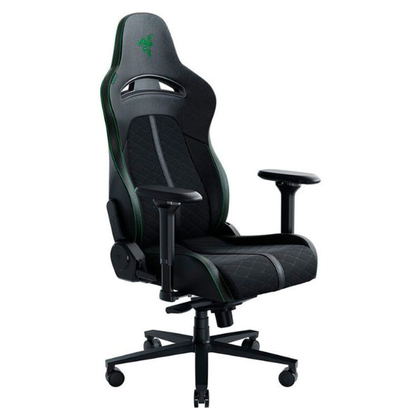 Silla - Gaming - Razer - Enki - X - Ergonomica - Reclinable - 152° - Reposabrazos - 2D - Negro - Verde-diagonal