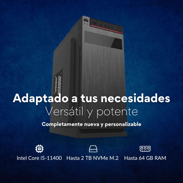 PC /CPU / COMPUTADOR Intel Core i5-11400 - Disco SSD NVMe M.2 - Memoria RAM DDR4 - Case Corporativo - Fuente de Poder