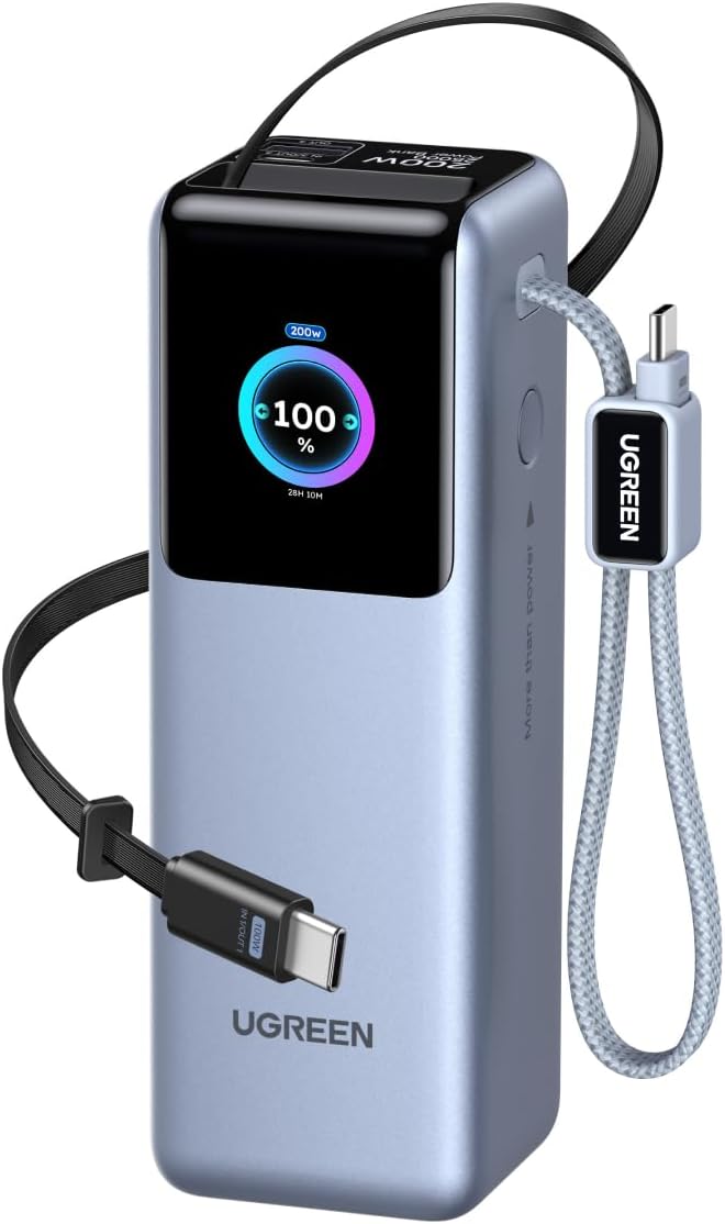 Power-Bank-UGREEN-Nexode-Pro-25-000-mAh-200-W-para-Laptop-con-Cables-Retráctiles-portada