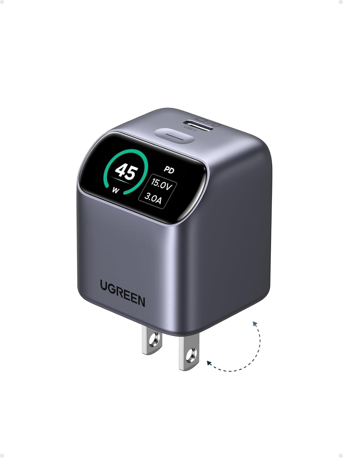 Cargador-de-Pared-UGREEN-Nexode-Pro-45-W-GaN-USB-C-con-Pantalla-Inteligente-portada