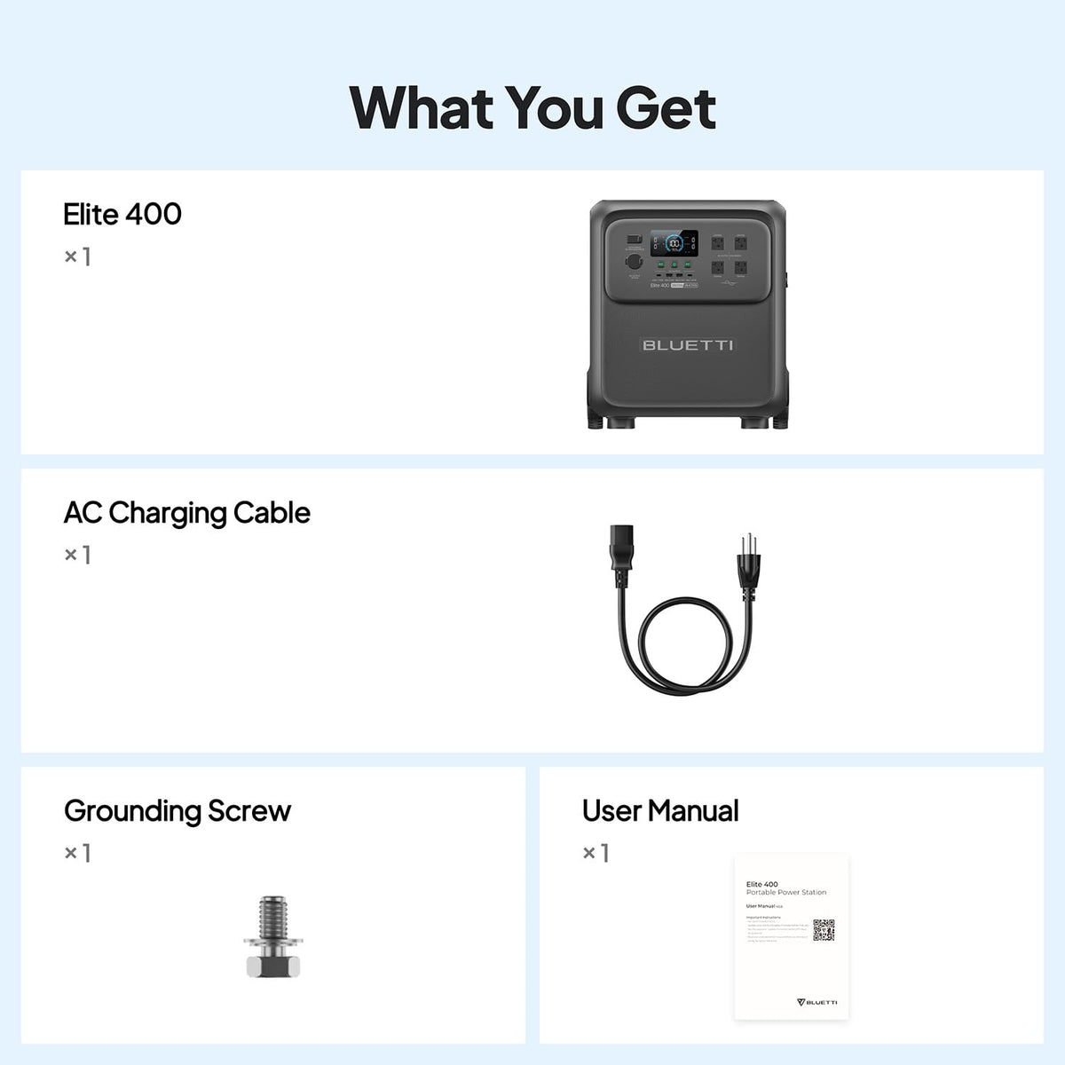 Estación de Energía Portátil BLUETTI Elite 400, 2600 W + Cargador de Alternador 1
