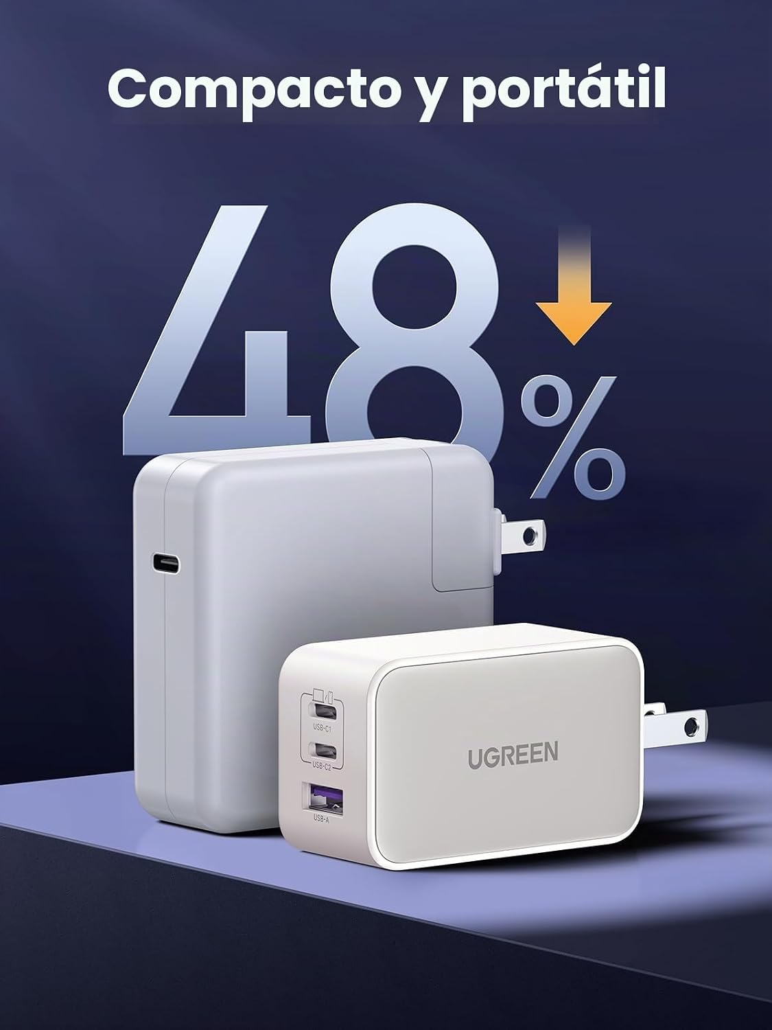 Cargador-de-Pared-UGREEN-Nexode-65-W-GaN-USB-C-de-3-Puertos-5