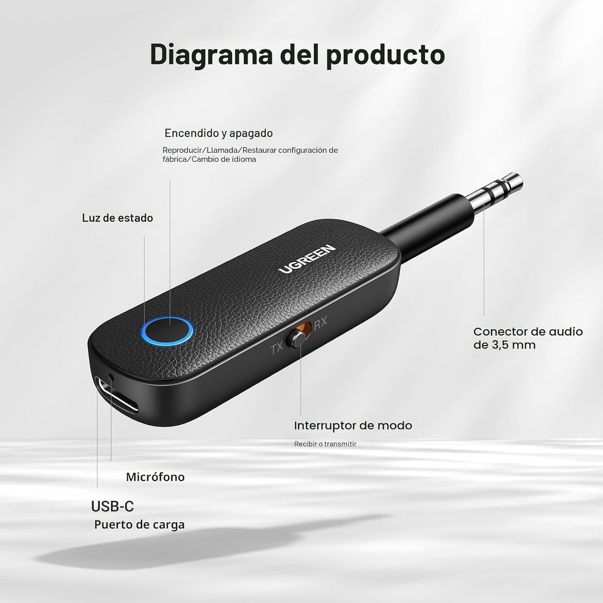 Transmisor-y-Receptor-Bluetooth-UGREEN-para-2-AirPods-o-Dispositivos-Bluetooth-6