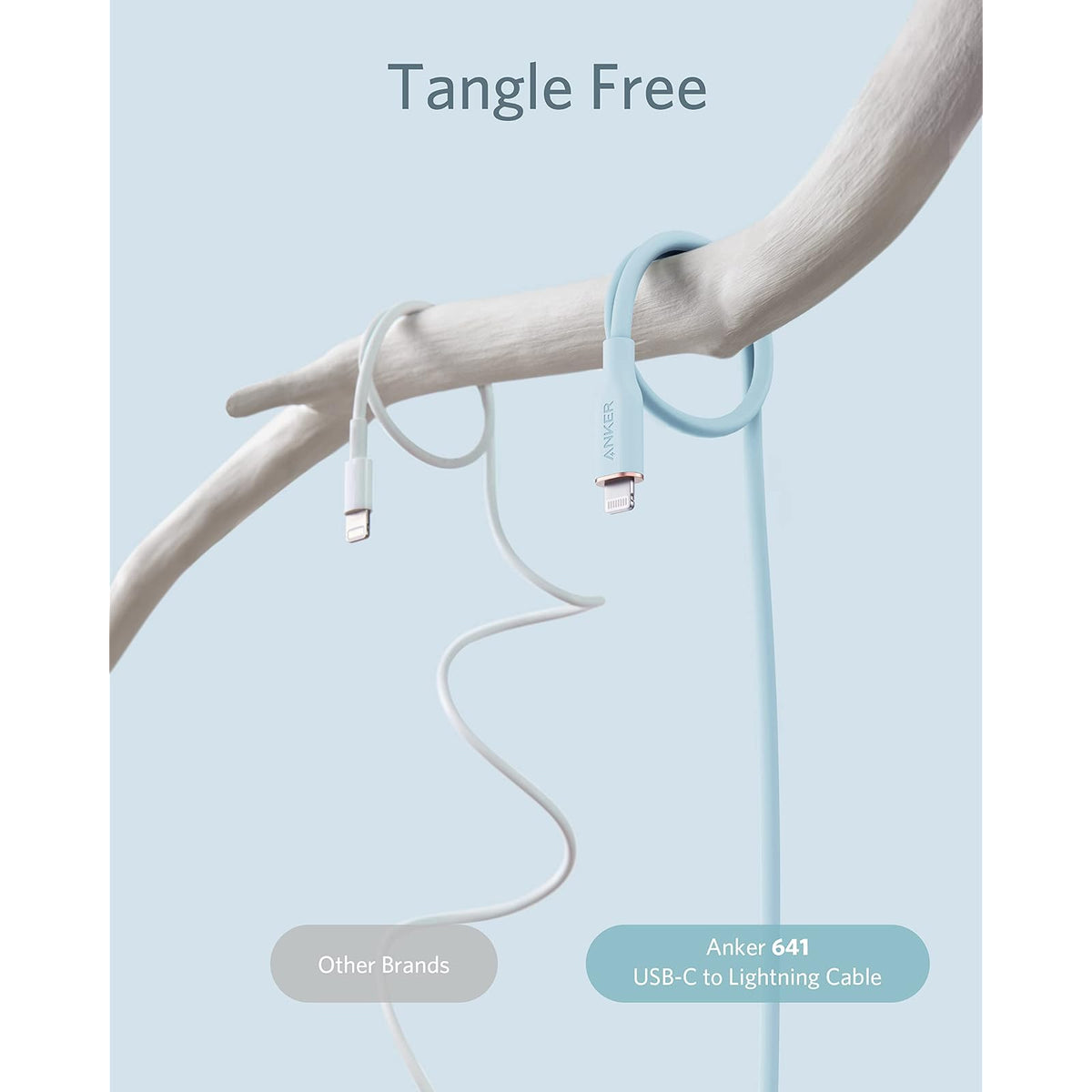 Cable Anker USB C a Lightning, certificado MFi (6 pies, blanco nube) - vista 3