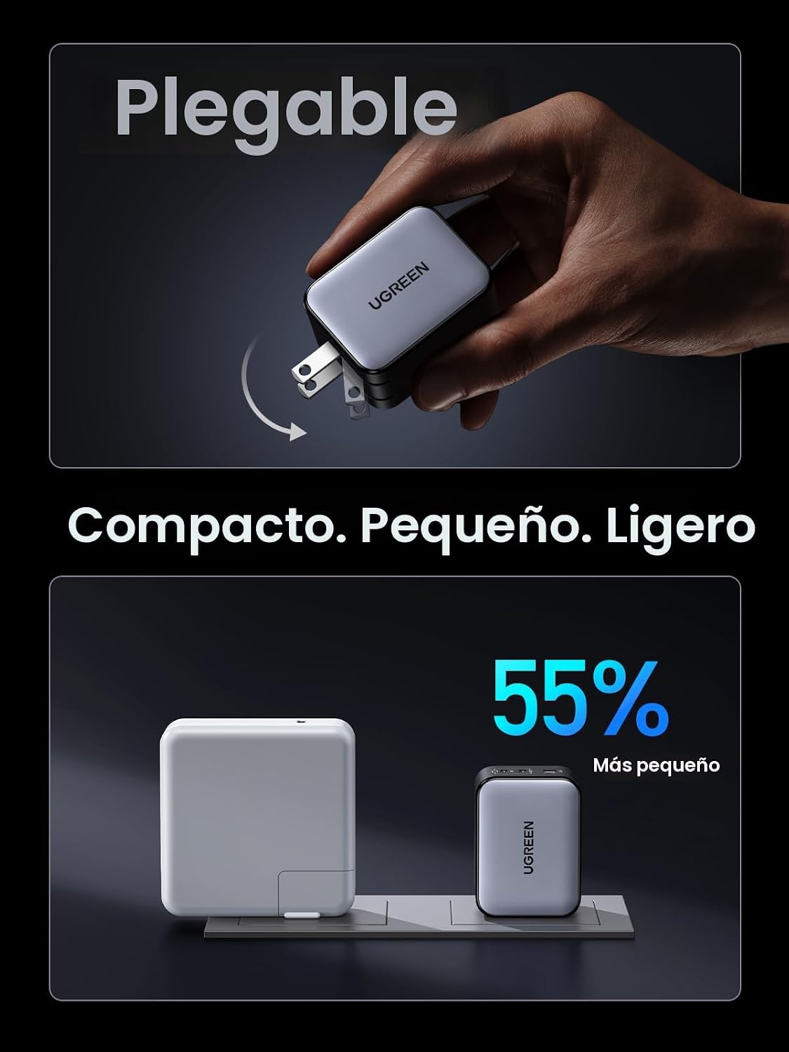 Cargador-de-Pared-UGREEN-Nexode-X-65-W-GaN-de-3-Puertos-Plegable-4