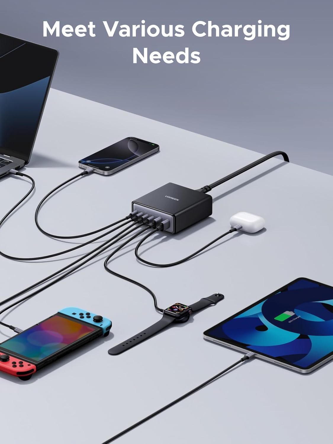 Estación-de-Carga-UGREEN-100-W-GaN-de-6-Puertos-4-USB-C-y-2-USB-A-para-Escritorio-3