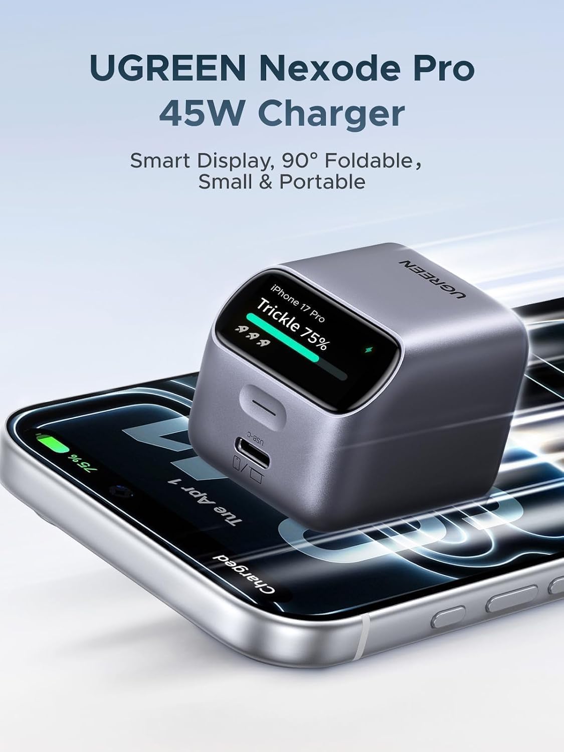 Cargador-de-Pared-UGREEN-Nexode-Pro-45-W-GaN-USB-C-con-Pantalla-Inteligente-5