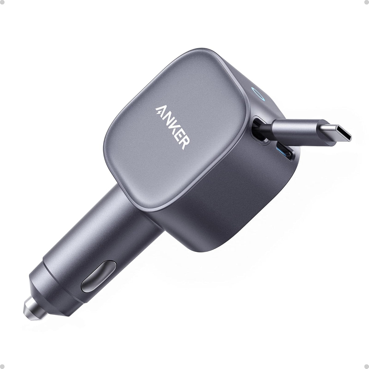 Cable Anker Cargador de coche USB C de carga rápida de 75 W con cable incorporado