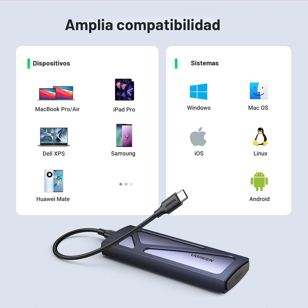 Carcasa-SSD-M-2-NVMe-UGREEN-USB-C-de-10-Gbps-sin-Herramientas-6