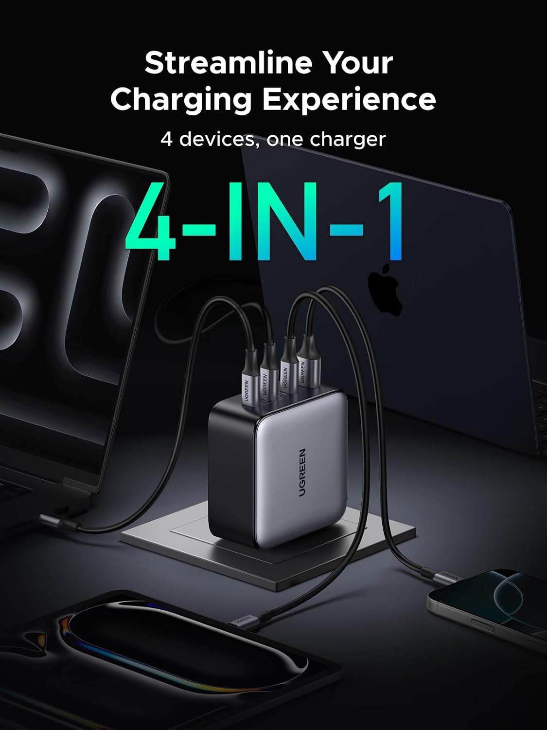 Cargador-de-Pared-UGREEN-Nexode-200-W-de-4-Puertos-USB-C-Plegable-5