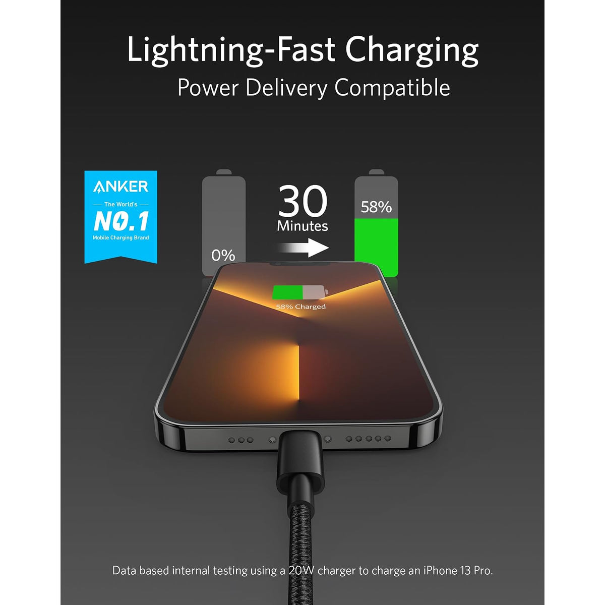 Anker Nuevo cable USB C a Lightning de nailon, cable certificado MFi (6 - vista 2