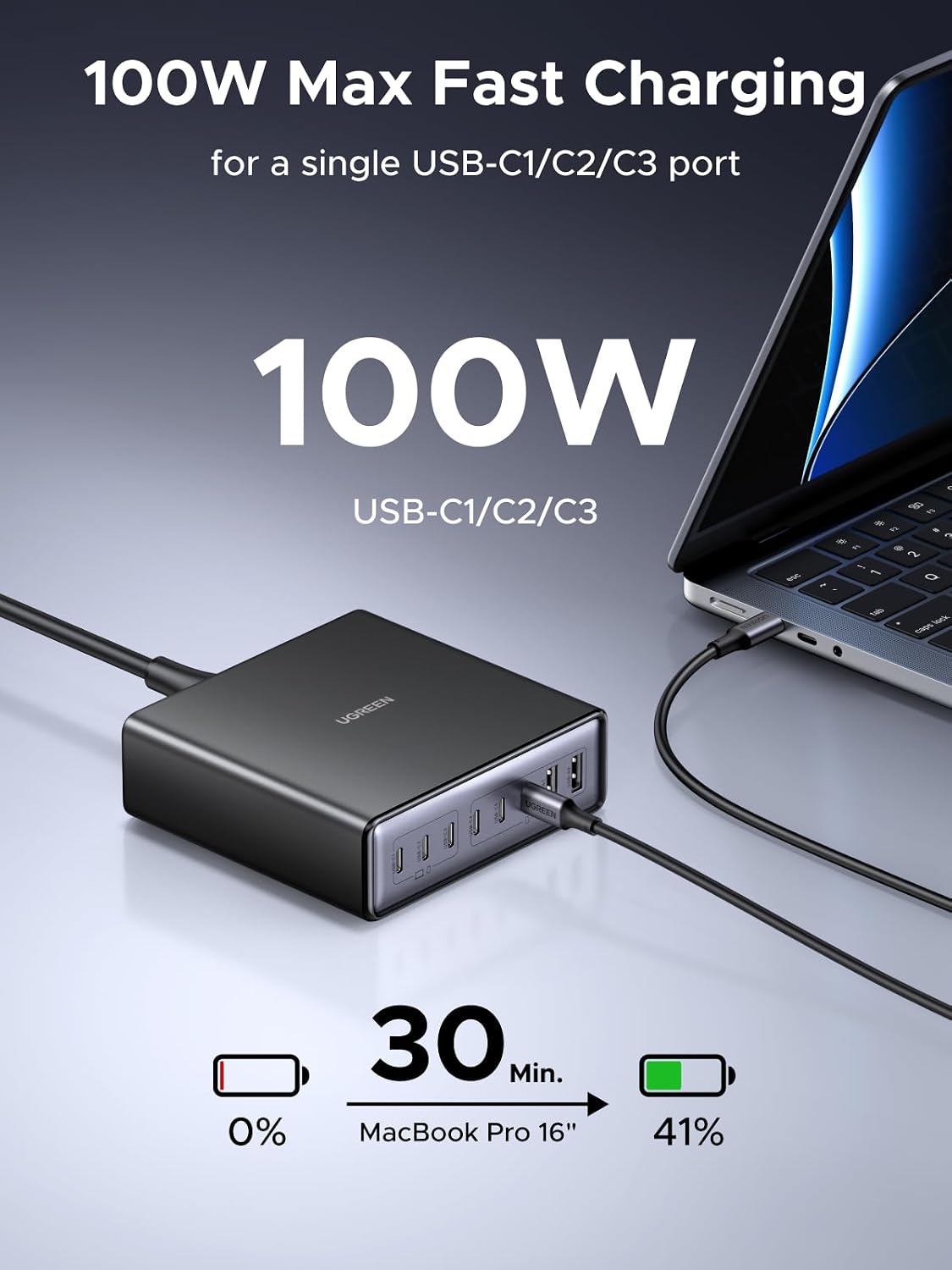 Estación-de-Carga-UGREEN-Nexode-200-W-de-8-Puertos-USB-C-con-PD-100-W-3