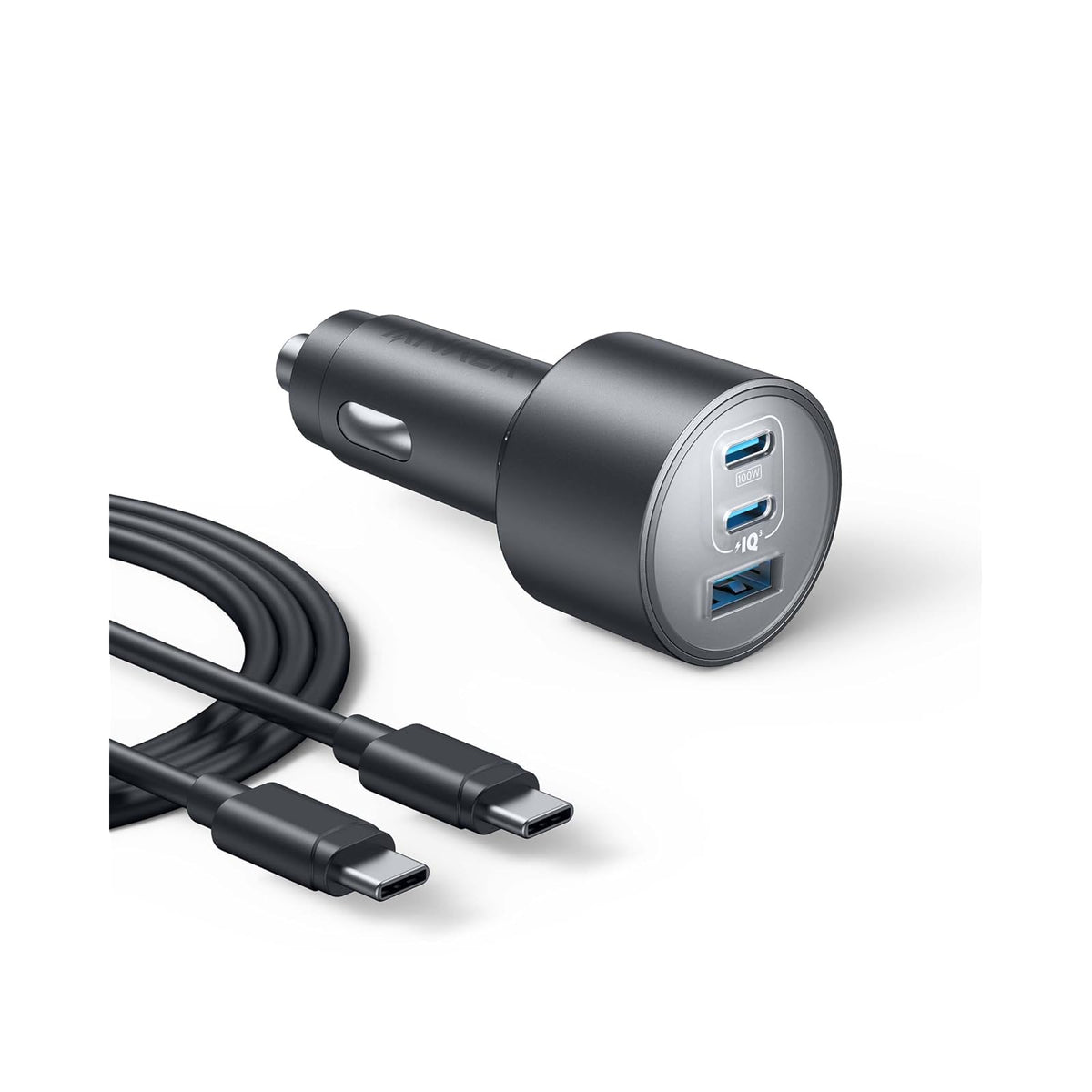 Cargador Anker de coche de carga rápida USB C ultracompacto de 3 puertos de