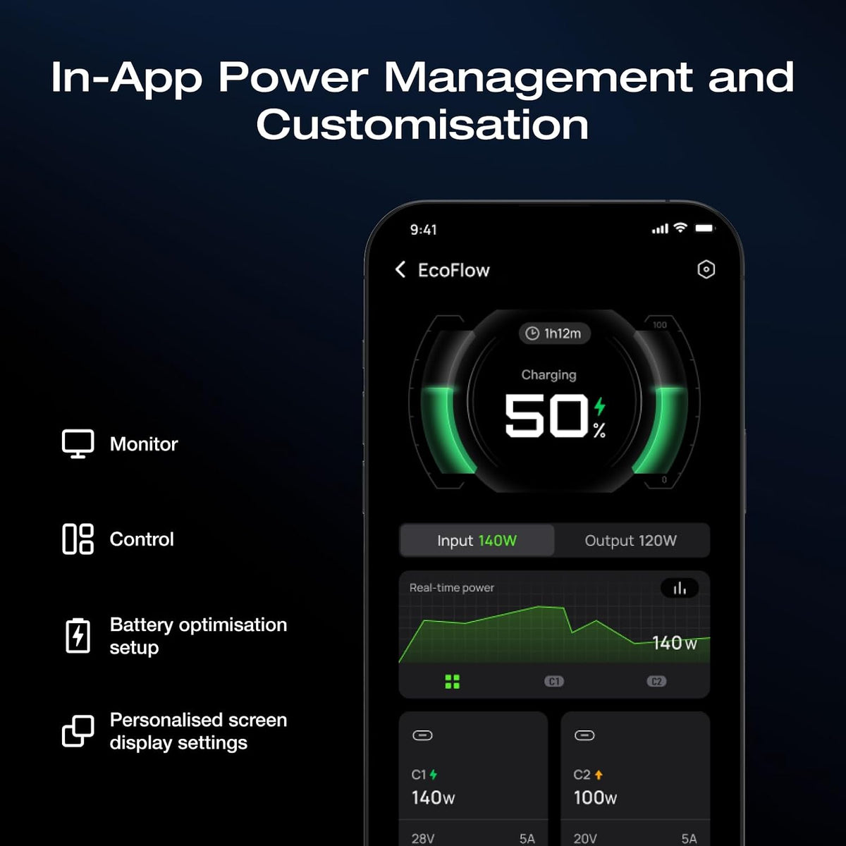 Power-Bank-EcoFlow-RAPID-Pro-X-27650-mAh-Carga-300-W-Dark-Black-pantalla