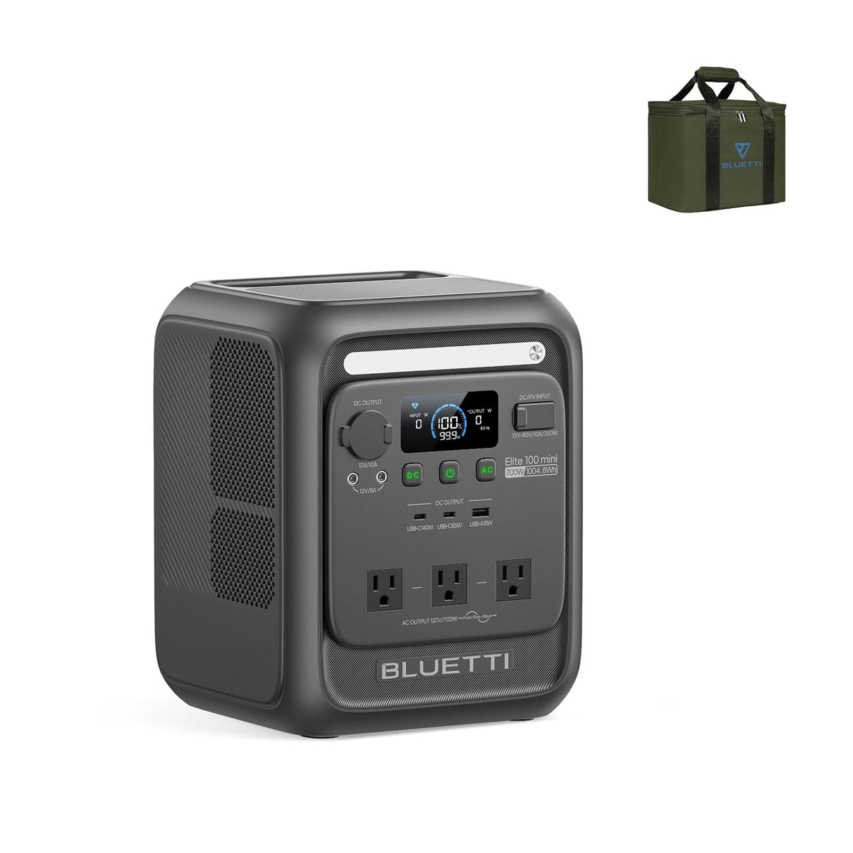 Estación de Energía Portátil BLUETTI Elite 100 Mini, 1004.8 Wh, 700 W
