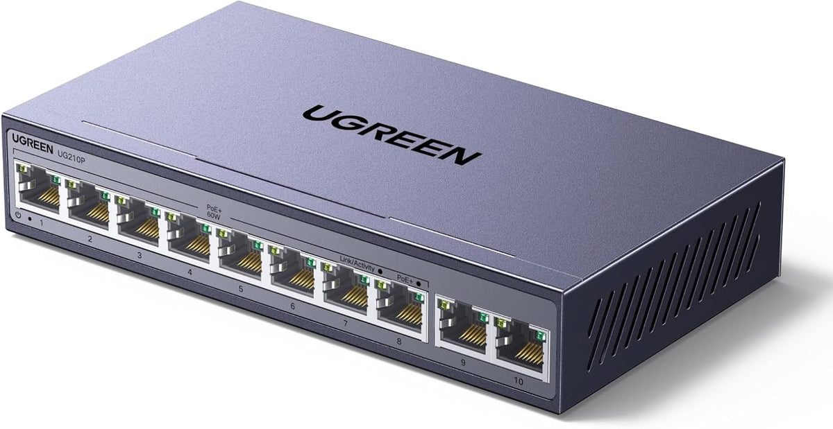 Switch-Ethernet-PoE-UGREEN-de-6-Puertos-con-4-Puertos-PoE-de-60-W-portada