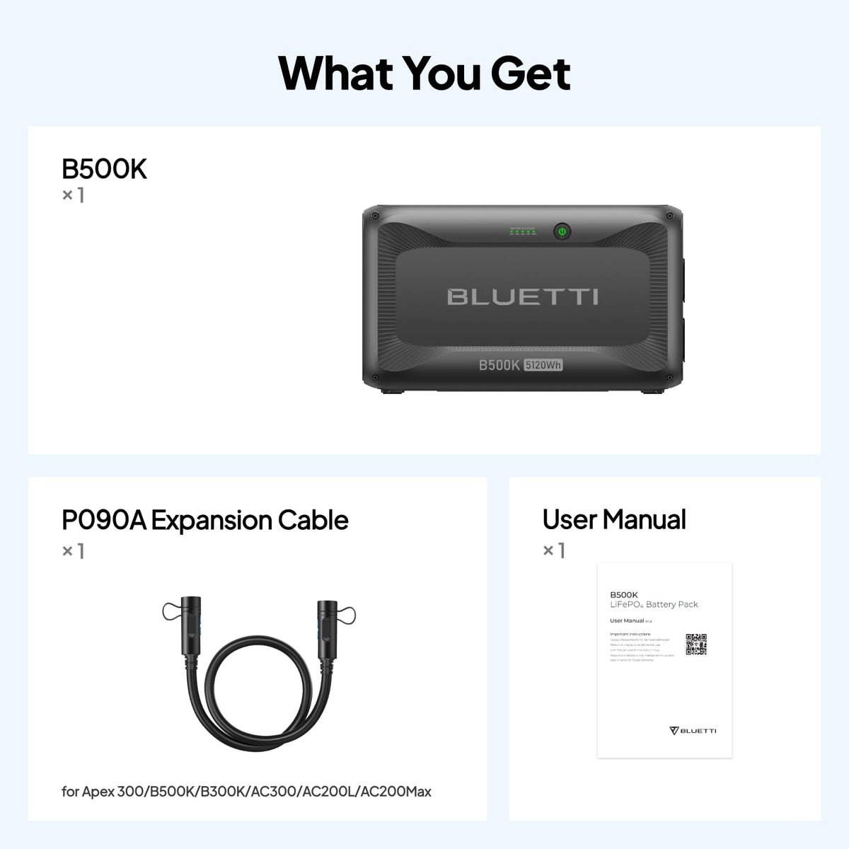 Batería de Expansión BLUETTI B500K, 5120 Wh