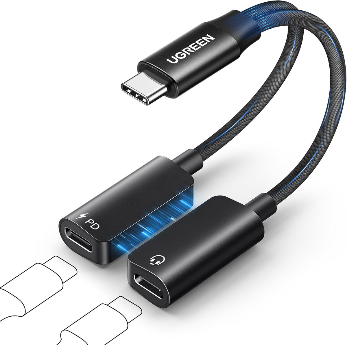 Divisor-Magnético-UGREEN-USB-C-1-a-2-para-Auriculares-y-Carga-portada