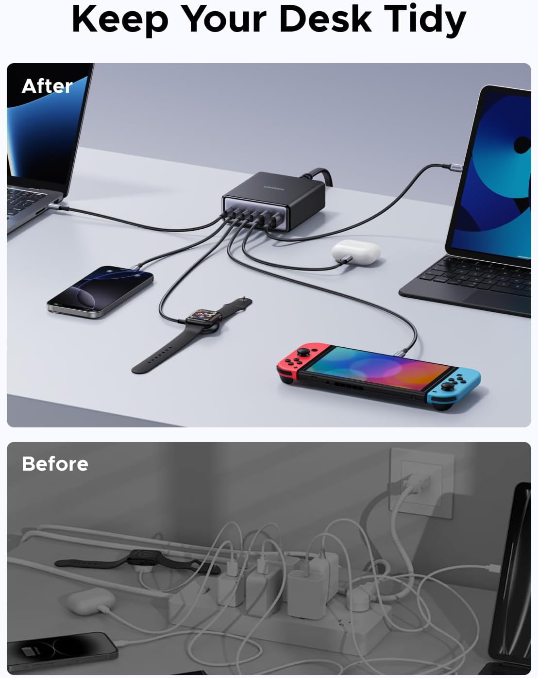 Estación-de-Carga-UGREEN-100-W-GaN-de-6-Puertos-4-USB-C-y-2-USB-A-para-Escritorio-7