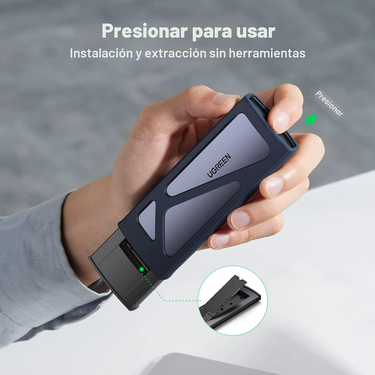 Carcasa-SSD-M-2-NVMe-UGREEN-USB-C-de-10-Gbps-sin-Herramientas-8