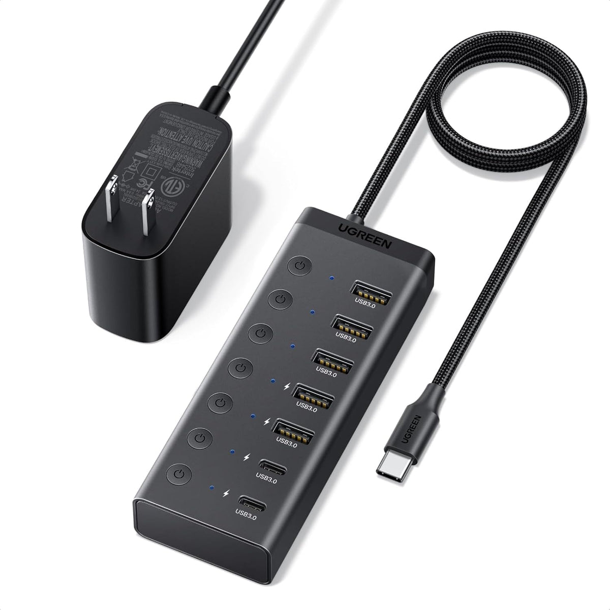 Hub-USB-3-0-UGREEN-Alimentado-de-7-Puertos-5-USB-A-y-2-USB-C-a-5-Gbps-portada