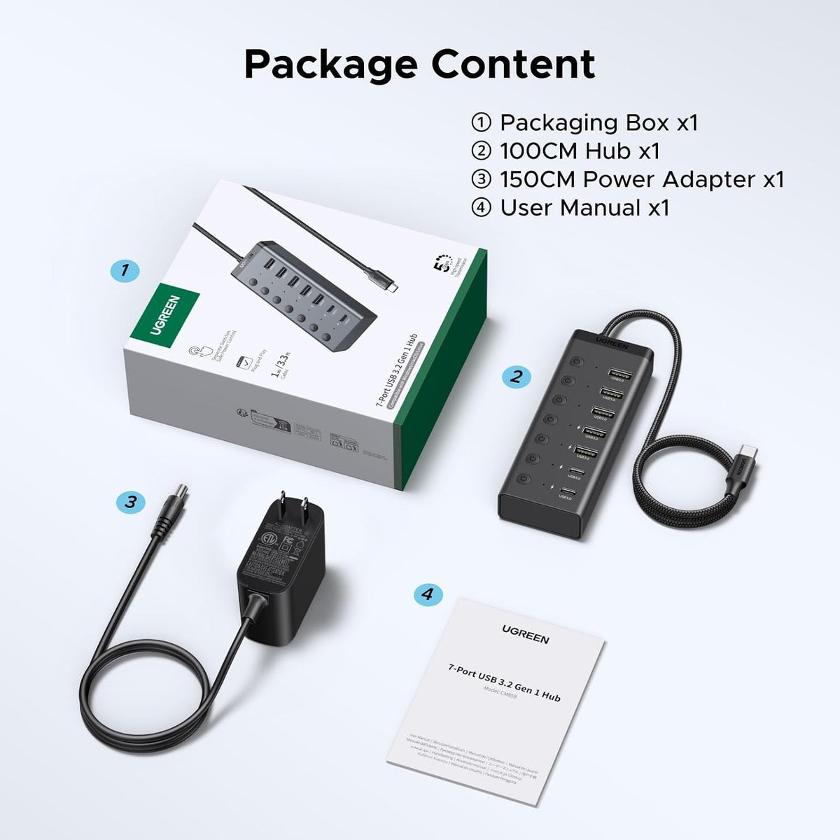 Hub-USB-3-0-UGREEN-Alimentado-de-7-Puertos-5-USB-A-y-2-USB-C-a-5-Gbps-8