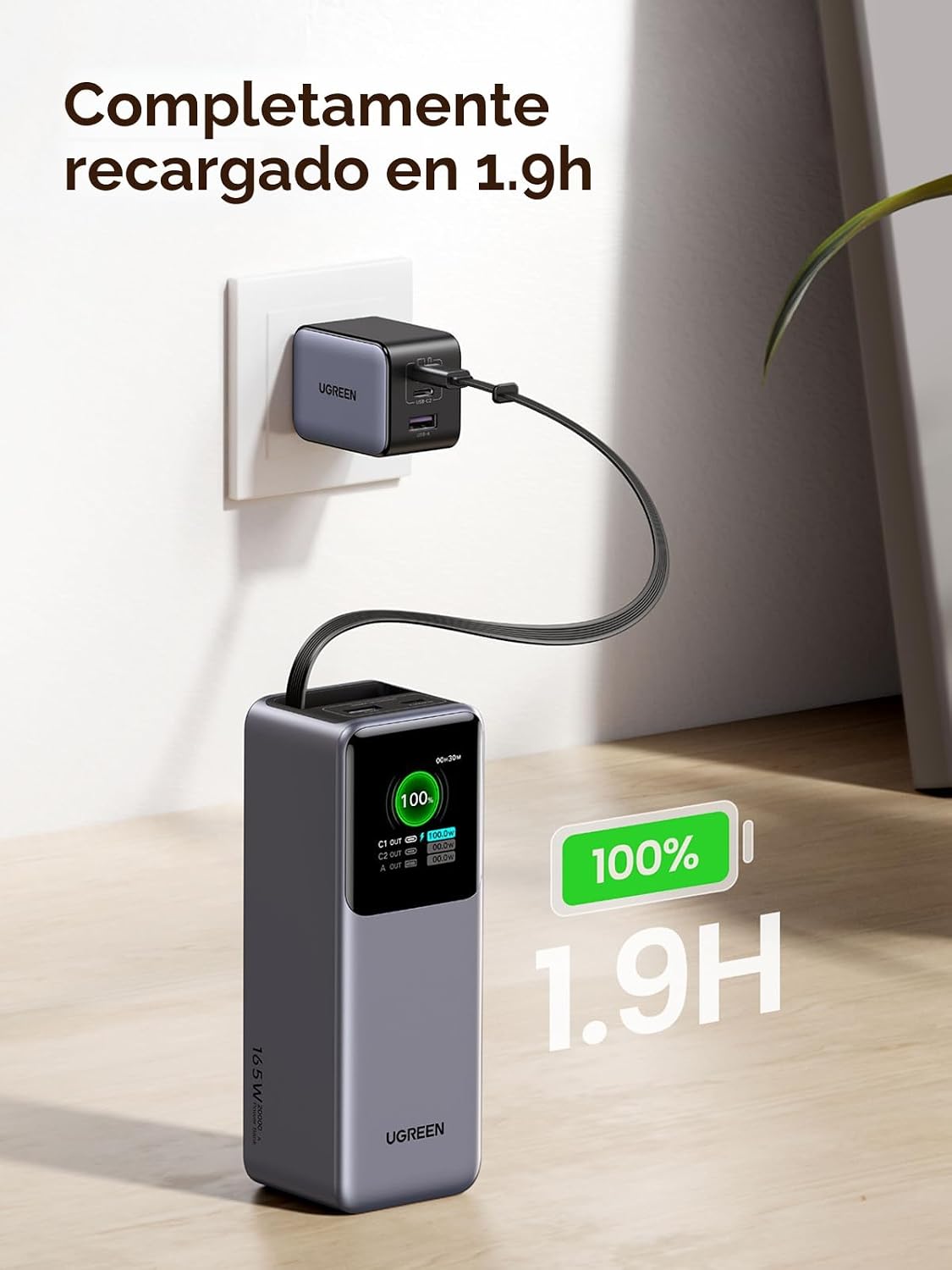 Power-Bank-UGREEN-Nexode-20-000-mAh-165-W-para-MacBook-Pro-16-con-Cable-Integrado-7