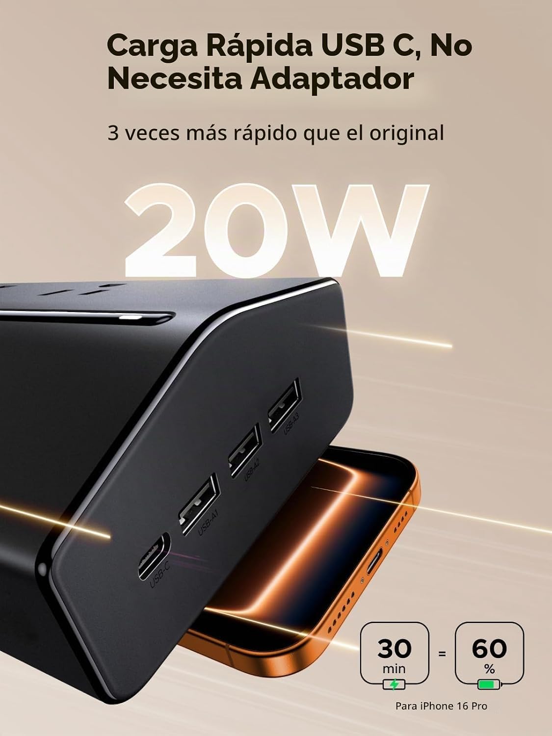 Regleta-Protectora-UGREEN-20-en-1-con-GaN-de-20-W-y-Cable-de-1-5-m-3