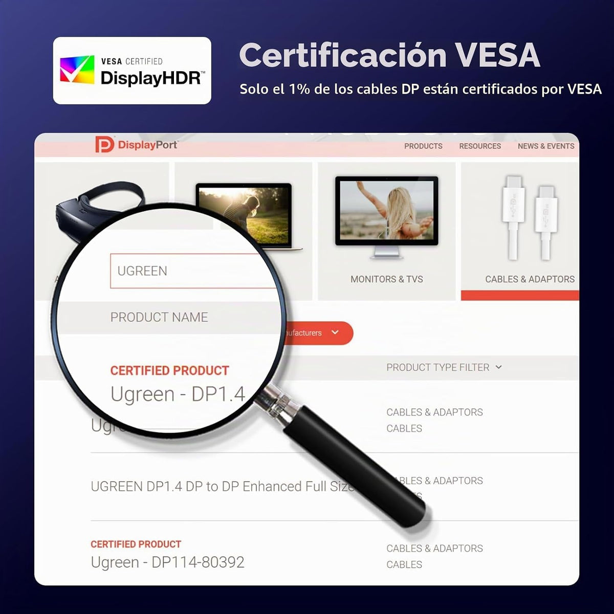 Cable-DisplayPort-1-4-UGREEN-8K-60Hz-Certificado-VESA-2