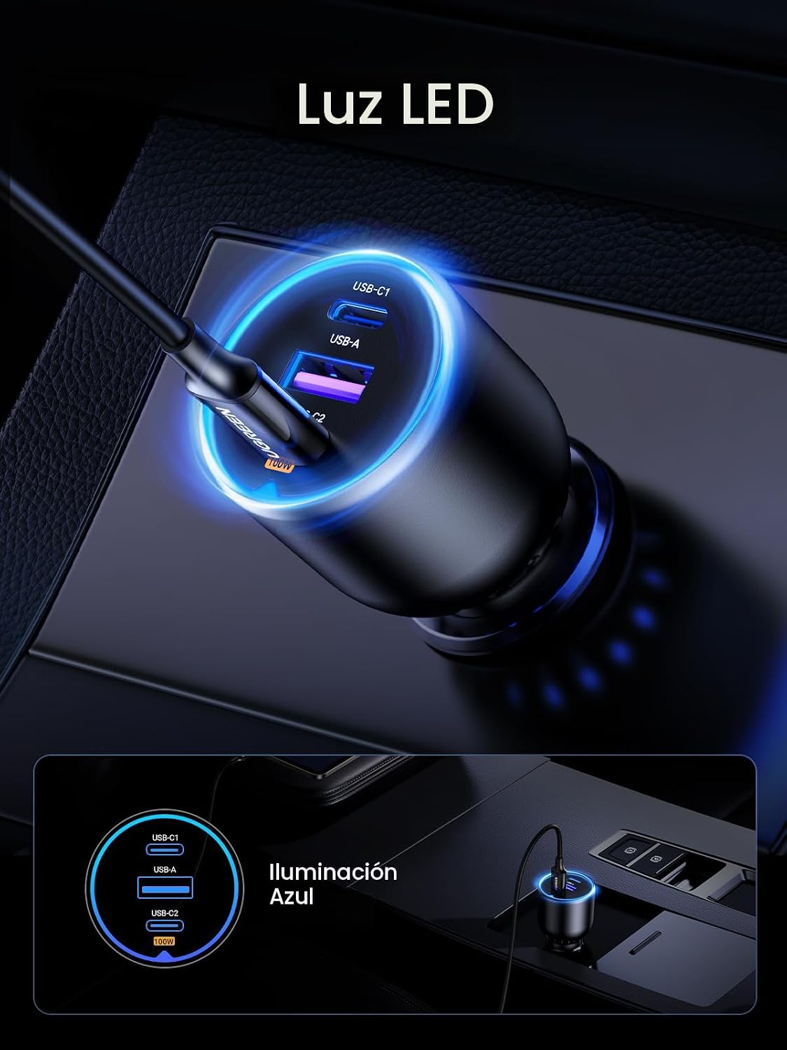 Cargador-de-Auto-UGREEN-130-W-de-3-Puertos-USB-C-7