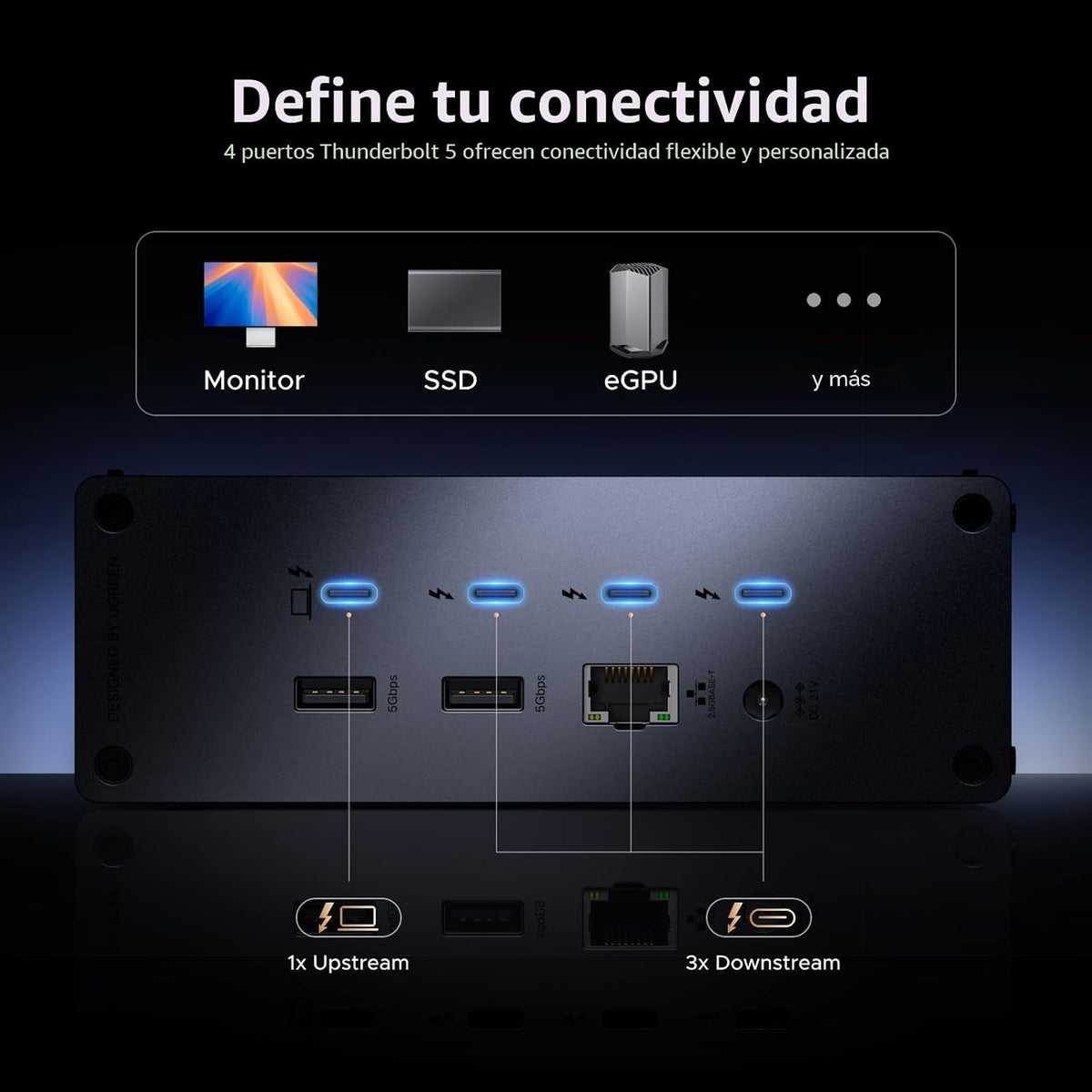 Estación-de-Acoplamiento-UGREEN-Maxidok-Thunderbolt-5-con-Triple-4K-60Hz-7
