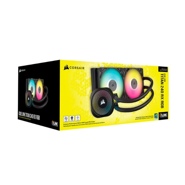 Enfriador-Líquido-Corsair-iCUE-LINK-TITAN-240-RX-RGB-240mm-All-in-One-Negro
