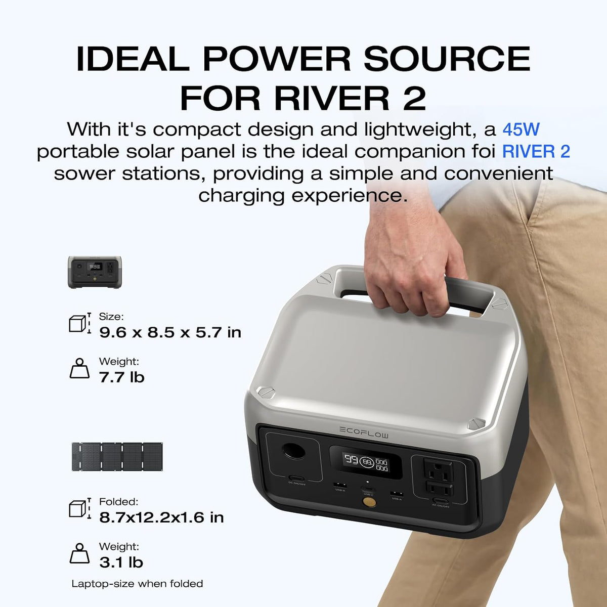 Estacion-de-Energia-Portatil-EcoFlow-RIVER-2-256-Wh-600-W-con-Panel-Solar-de-45-W-ejemplo