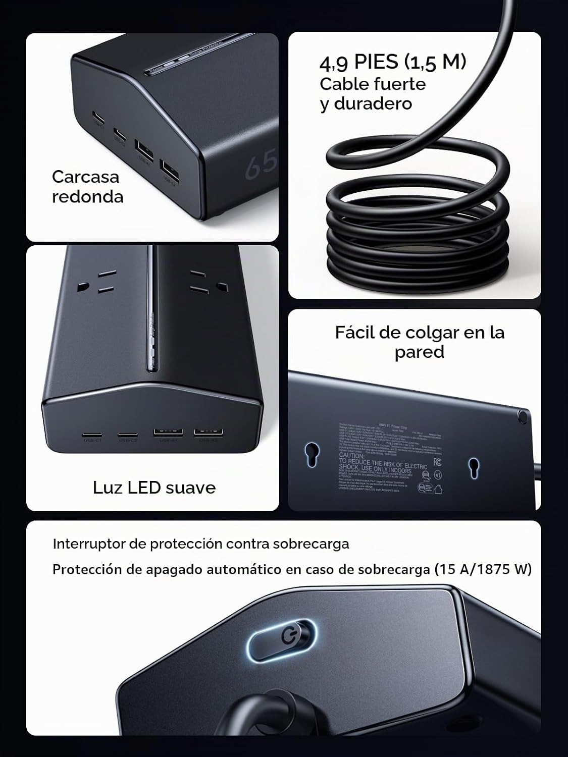Regleta-Protectora-UGREEN-GaN-20-en-1-de-65-W-5