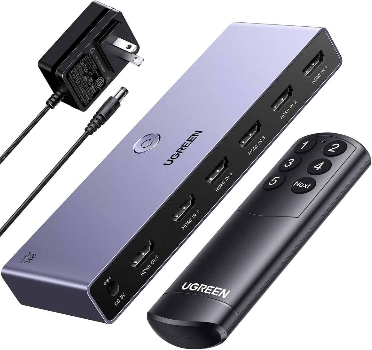 Switch-HDMI-UGREEN-8K-60Hz-de-5-Entradas-y-1-Salida-con-Control-Remoto-y-HDR10-portada