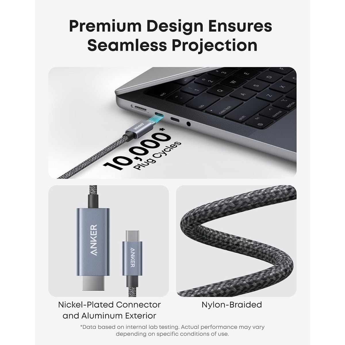 Anker HDMI, cable USB C a HDMI trenzado ultrarrápido de nailon 4K a 60Hz - vista 6