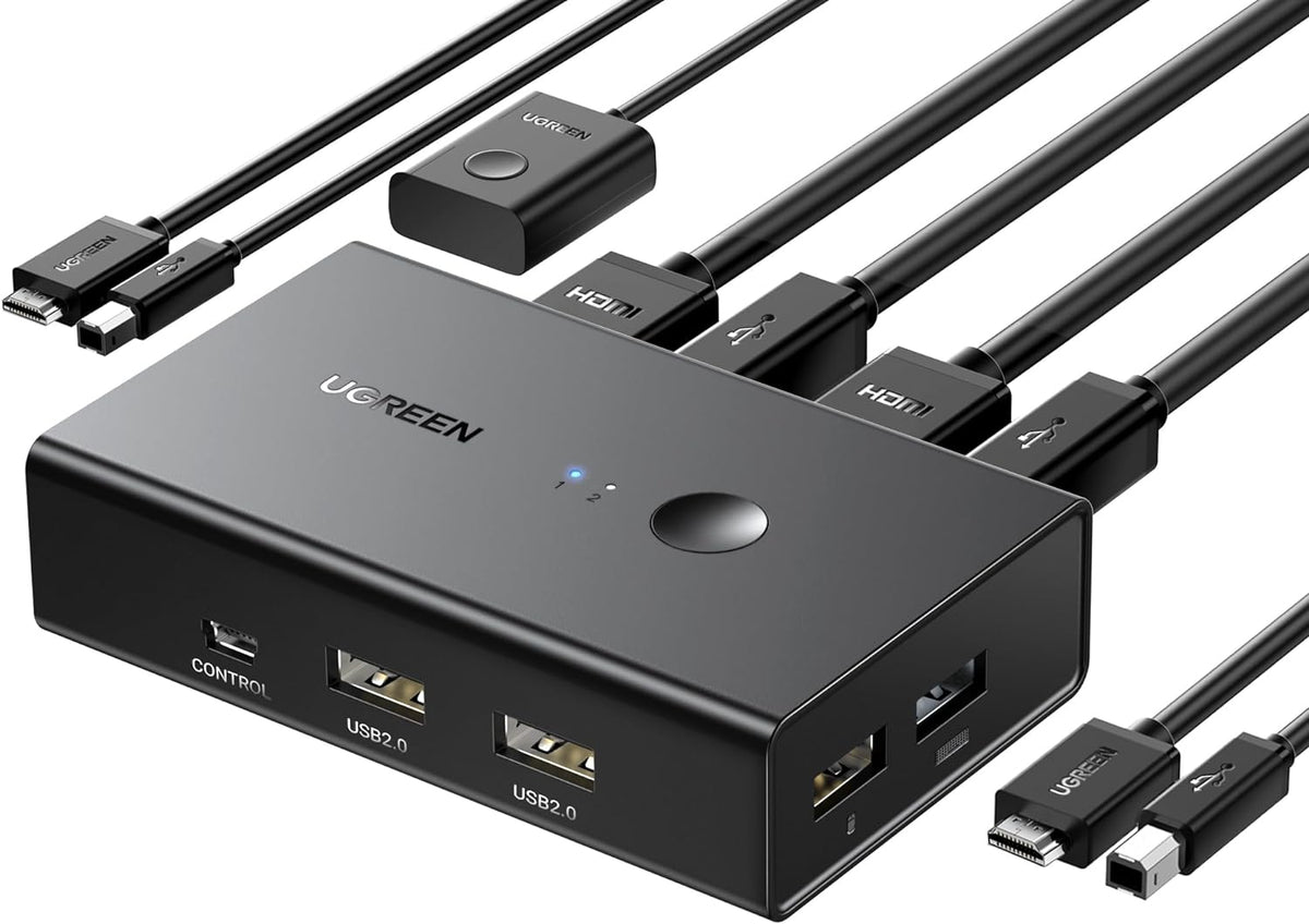 Switch-KVM-UGREEN-HDMI-4K-60Hz-para-1-Monitor-y-2-Computadoras-con-4-Puertos-USB-portada