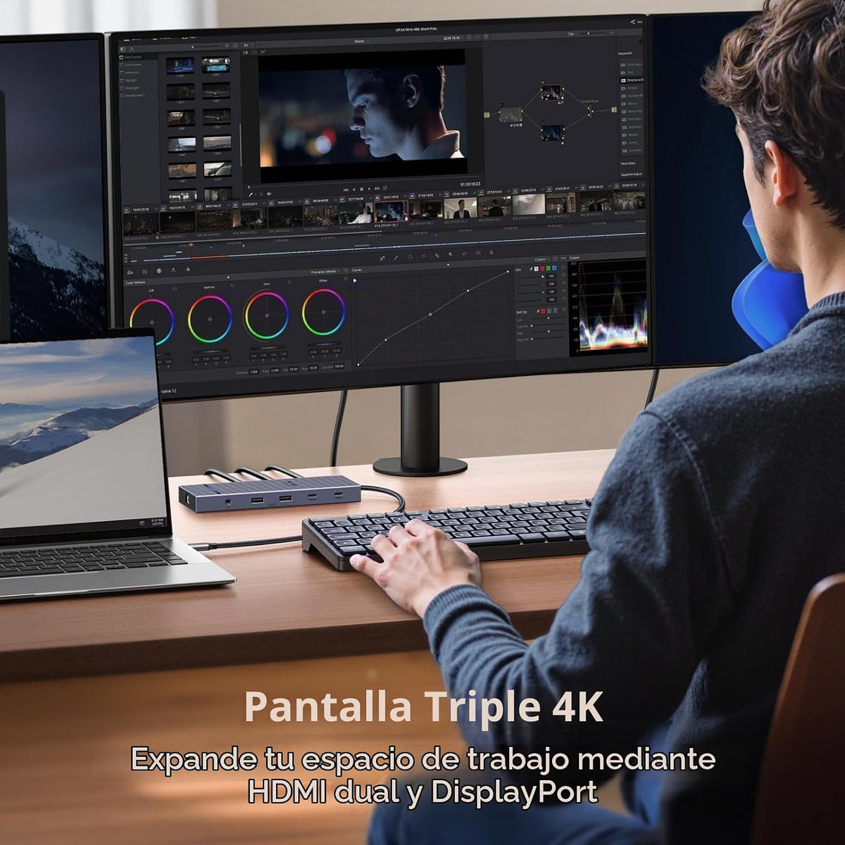Estación-de-Acoplamiento-UGREEN-USB-C-12-en-1-para-Triple-Monitor-4K-con-2-HDMI-y-DP-3