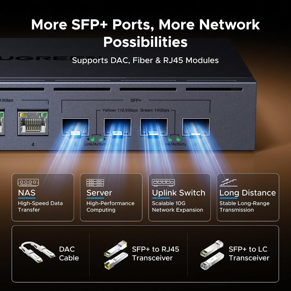 Switch-Ethernet-UGREEN-de-10-Gb-8-Puertos-4-x-10-Gb-No-Administrado-4
