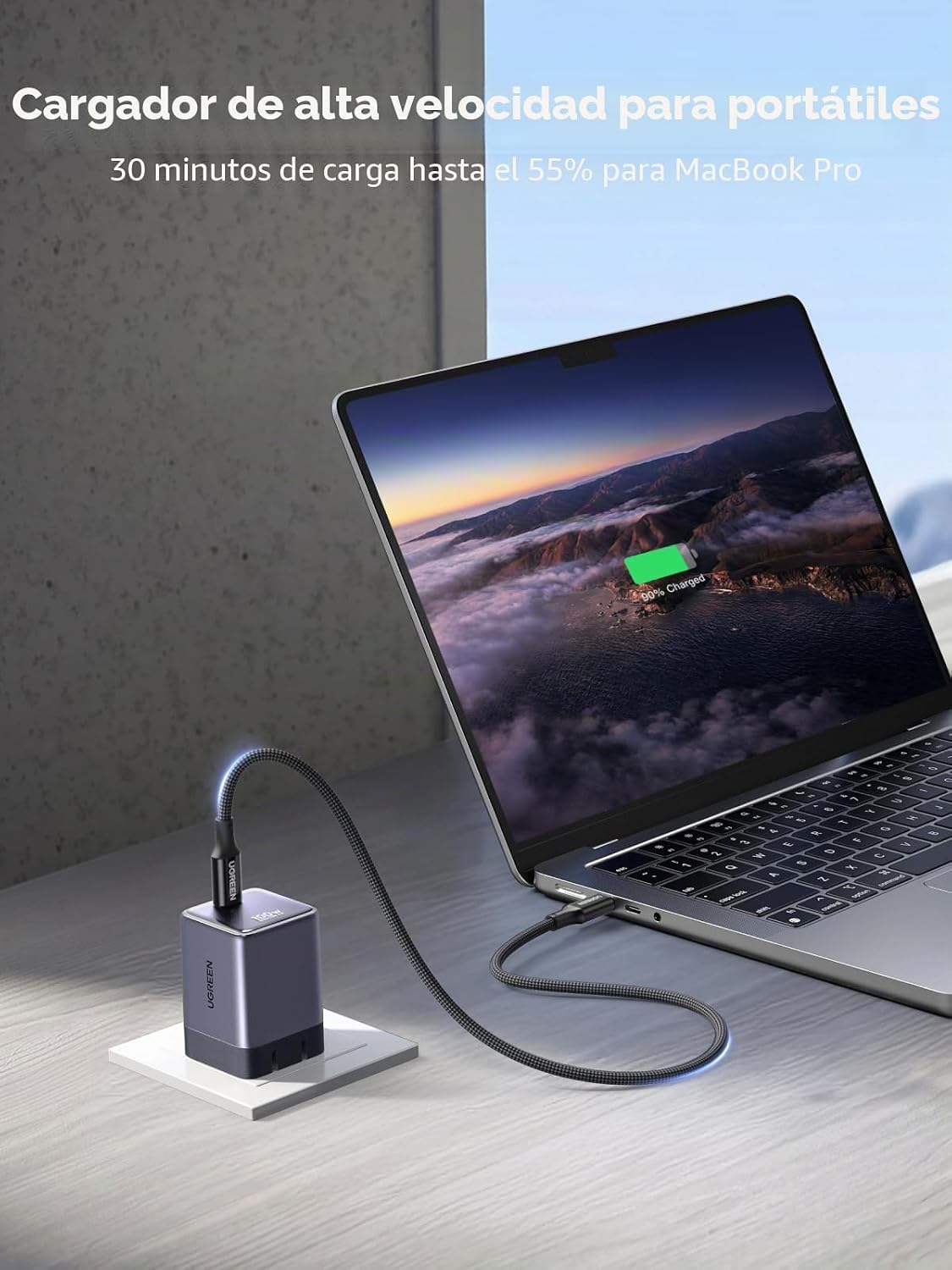 Cargador-de-Pared-UGREEN-Nexode-Air-100-W-GaN-con-Cable-USB-C-4