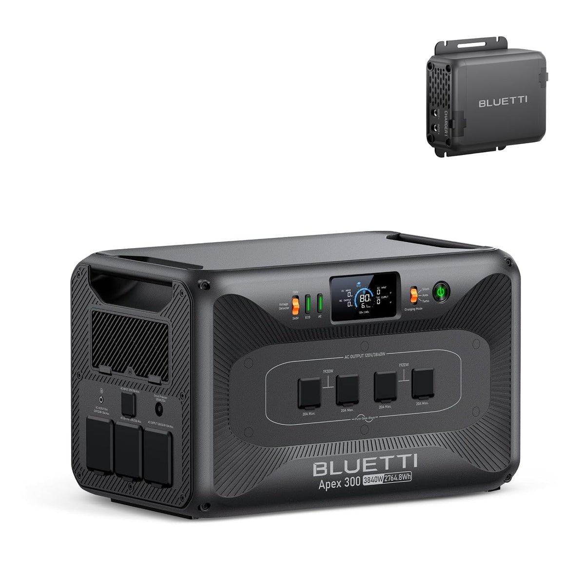 Estación de Energía Portátil BLUETTI Apex 300, 2764.8 Wh, 560 W + Cargador de Alternador 1