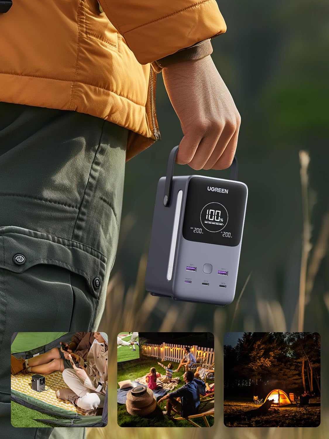 Estación-de-Energía-Portátil-UGREEN-300-W-48-000-mAh-para-Camping-8