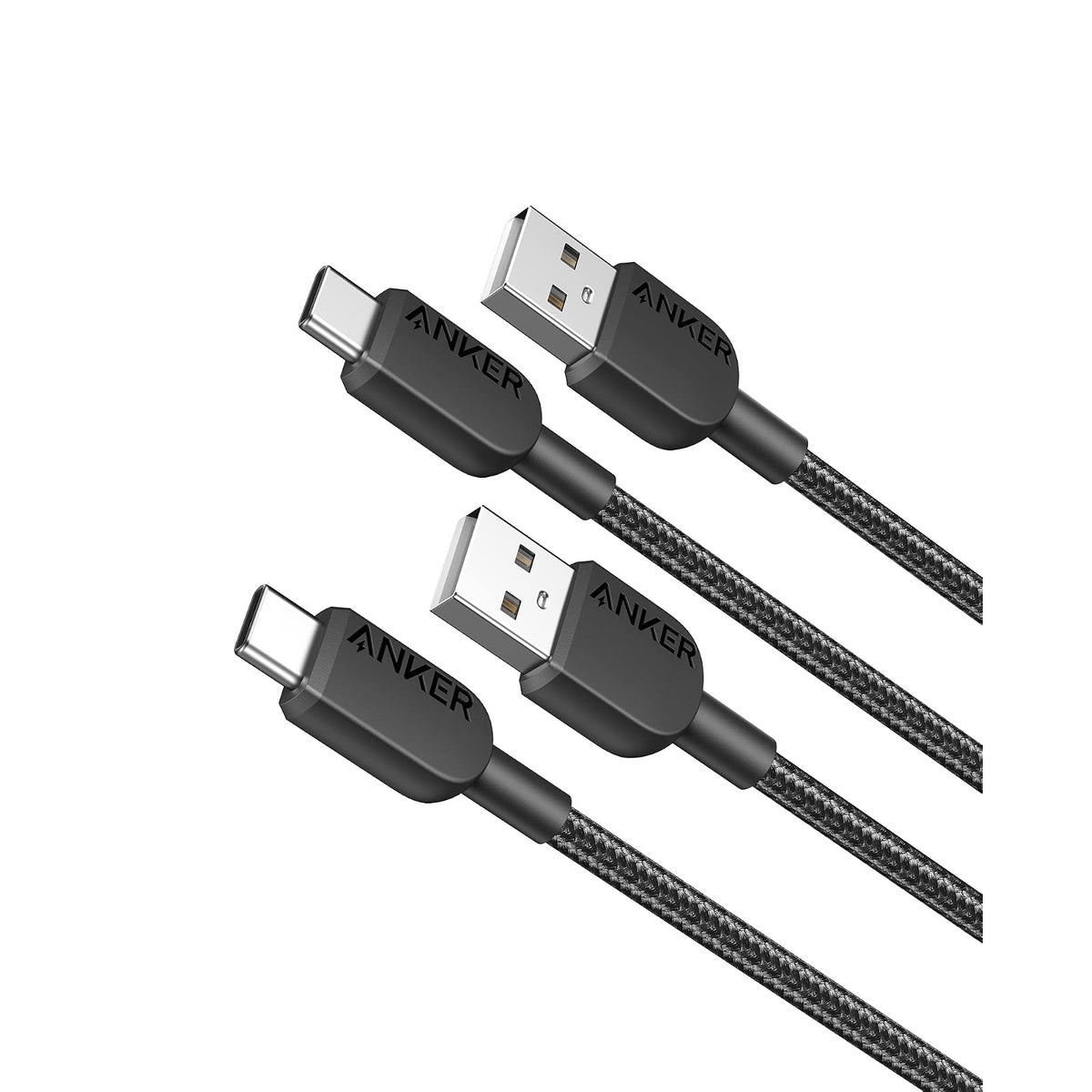 Cable Anker USB A to USB C Cable, Charger Cord (2-Pack, 3 ft, Black)