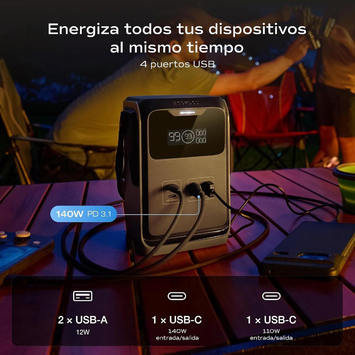 Power-Bank-EcoFlow-TRAIL-Carga-220-W-Negro-y-Gris-ejemplo2