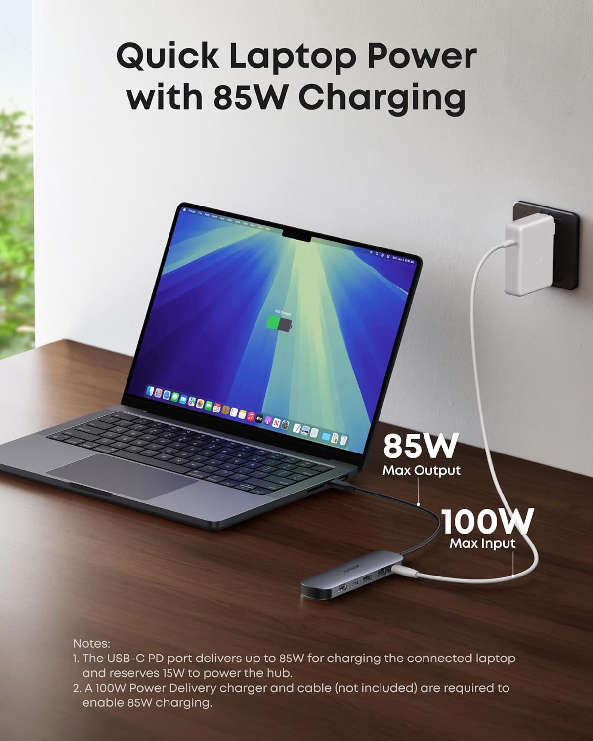 Hub USB Anker Nano 7 en 1 USB-C con HDMI 4K y PD 100W